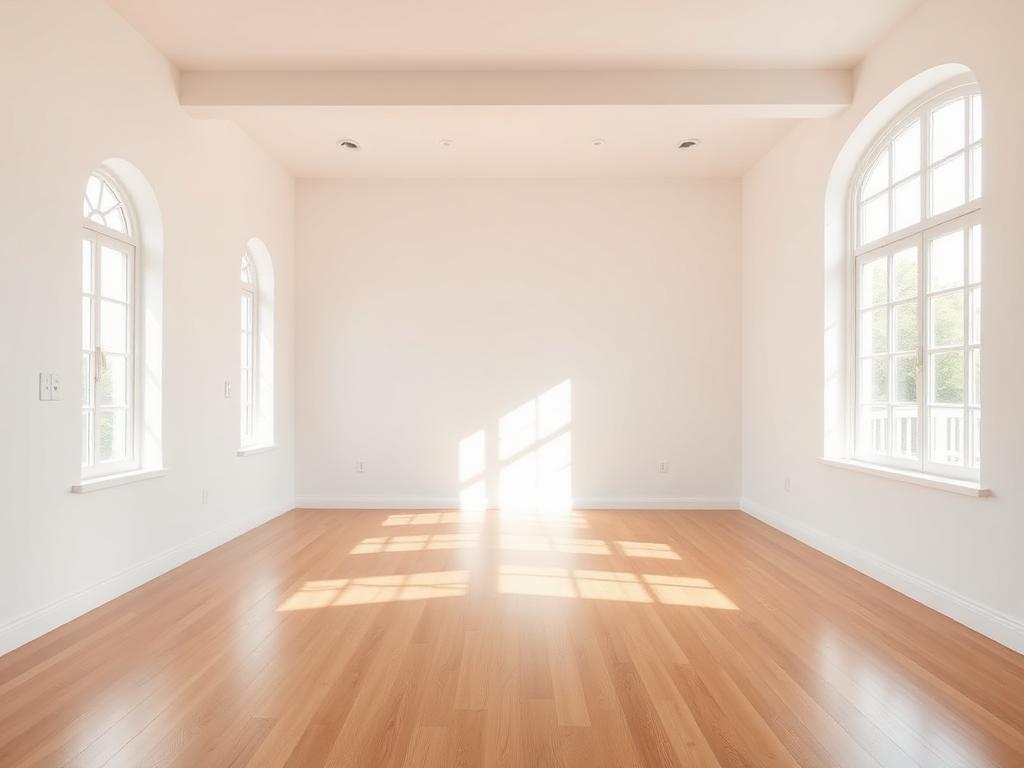 Room with smooth restored walls and ceiling